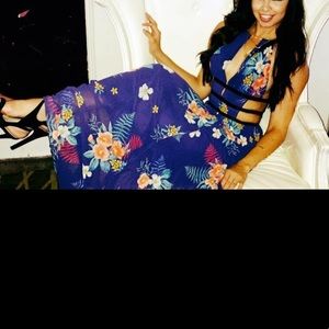 Vacation tropical maxi dress